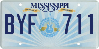 MS license plate BYF711