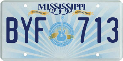 MS license plate BYF713