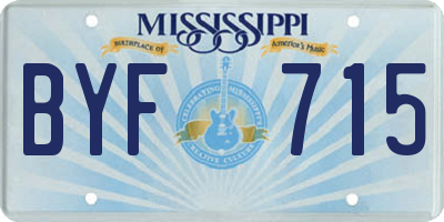 MS license plate BYF715