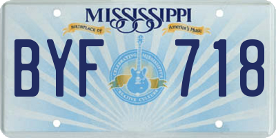 MS license plate BYF718