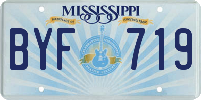 MS license plate BYF719