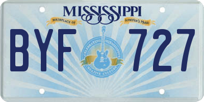 MS license plate BYF727