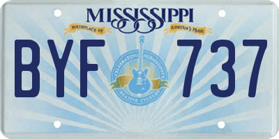 MS license plate BYF737