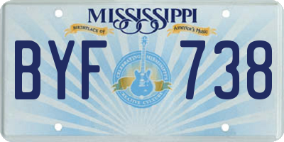 MS license plate BYF738