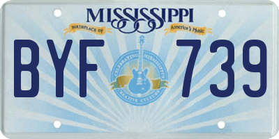 MS license plate BYF739