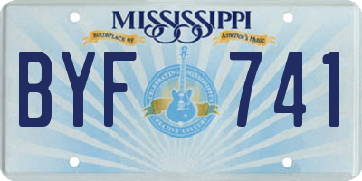 MS license plate BYF741