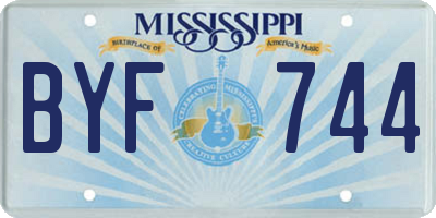 MS license plate BYF744