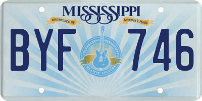MS license plate BYF746