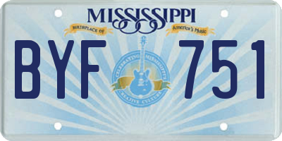 MS license plate BYF751