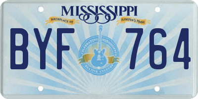 MS license plate BYF764
