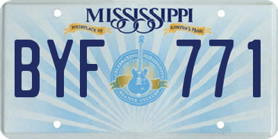 MS license plate BYF771