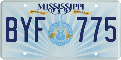 MS license plate BYF775
