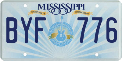 MS license plate BYF776