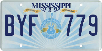 MS license plate BYF779