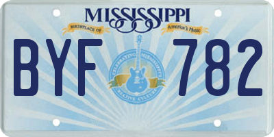 MS license plate BYF782