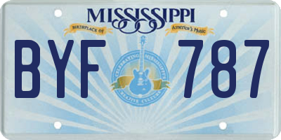 MS license plate BYF787