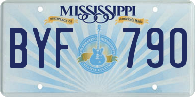 MS license plate BYF790