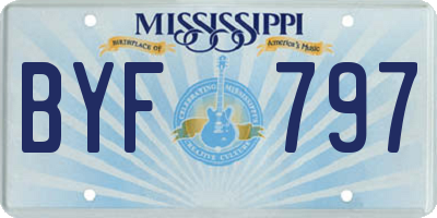 MS license plate BYF797