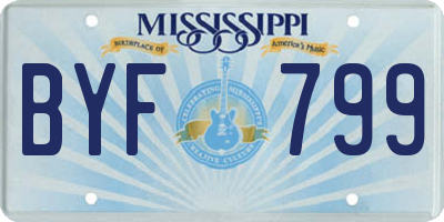 MS license plate BYF799