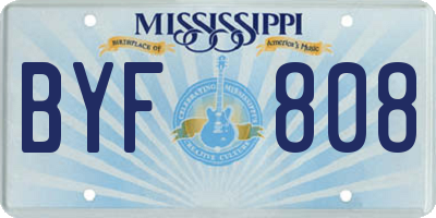 MS license plate BYF808