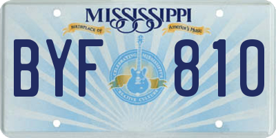 MS license plate BYF810
