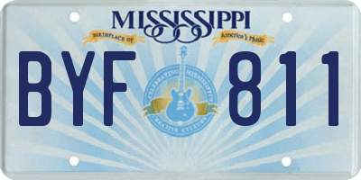 MS license plate BYF811