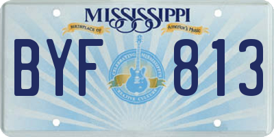 MS license plate BYF813
