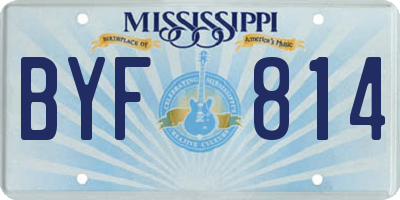 MS license plate BYF814