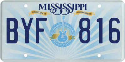 MS license plate BYF816