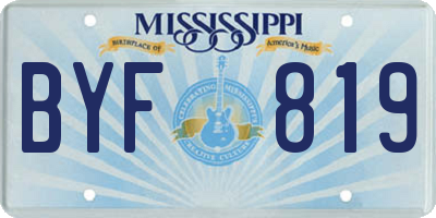 MS license plate BYF819