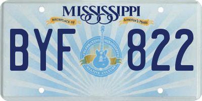 MS license plate BYF822