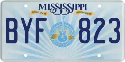 MS license plate BYF823