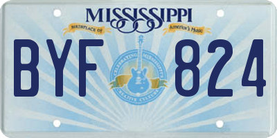 MS license plate BYF824