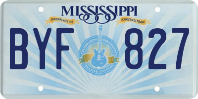 MS license plate BYF827