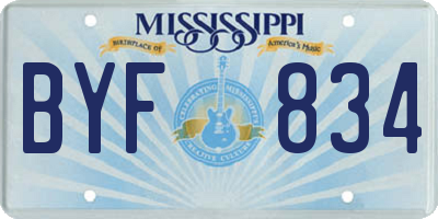 MS license plate BYF834