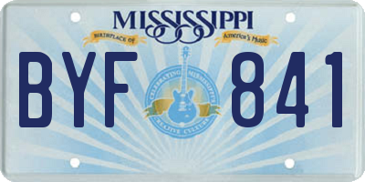 MS license plate BYF841