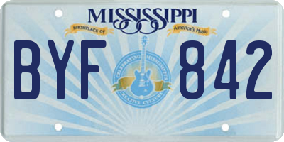 MS license plate BYF842