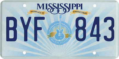 MS license plate BYF843