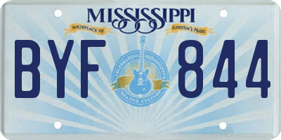 MS license plate BYF844