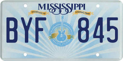 MS license plate BYF845