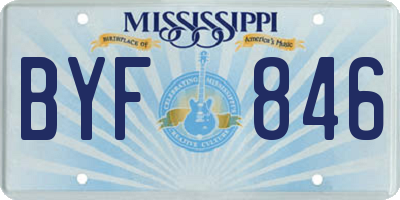 MS license plate BYF846