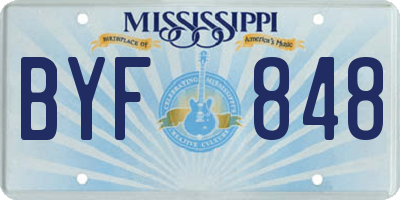 MS license plate BYF848