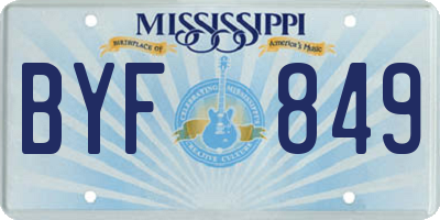 MS license plate BYF849