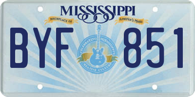 MS license plate BYF851