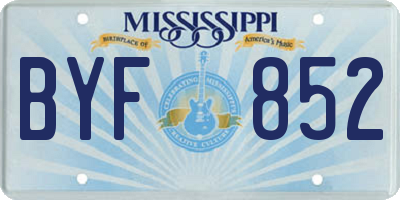 MS license plate BYF852