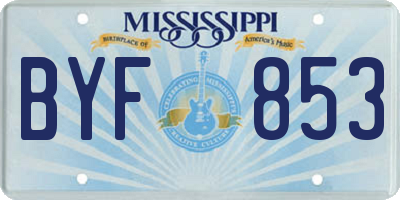 MS license plate BYF853