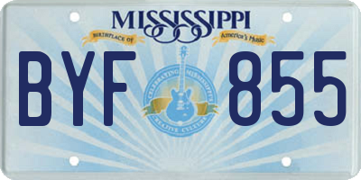 MS license plate BYF855