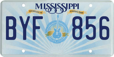 MS license plate BYF856