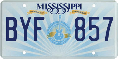 MS license plate BYF857