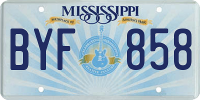 MS license plate BYF858